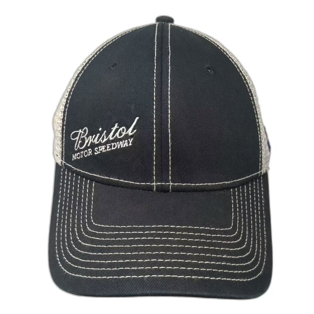 SMI Properties Bristol Motor Speedway Baseball Cap Hat Black Beige OS Strapback